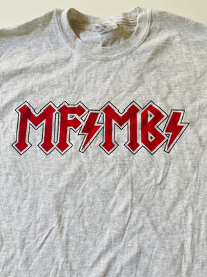 MF/MB/ - Classic Rock T-shirt design - Gray with black and red print